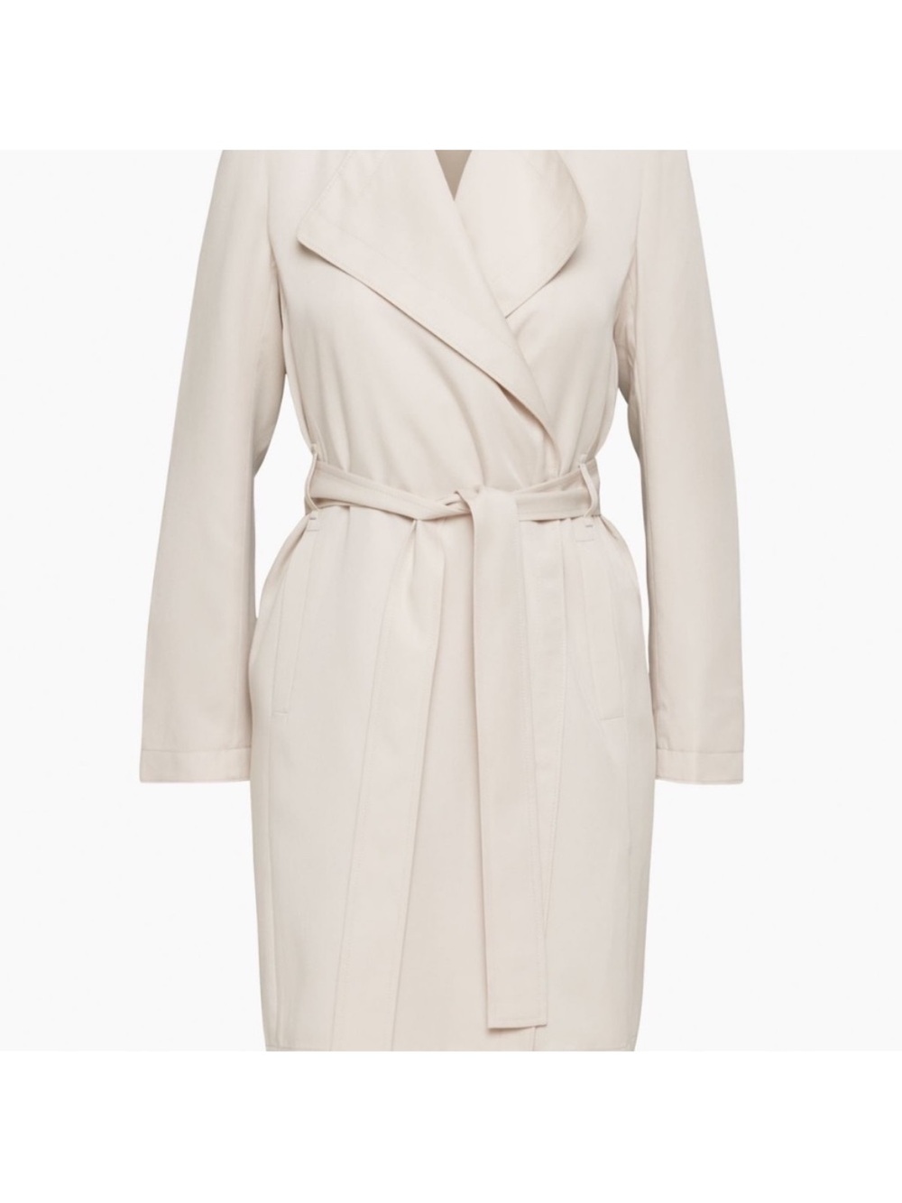 Babaton Cream Trench Coat with Self-Tie Belt